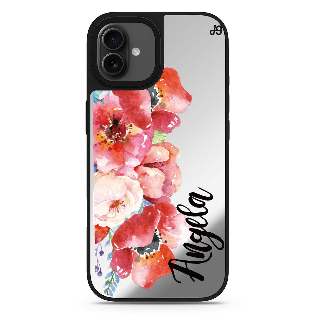 Poppies personalized name iPhone 17 mirror case
