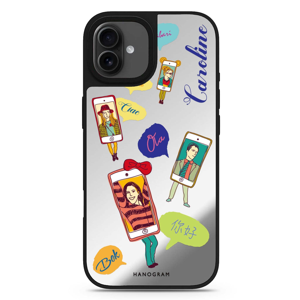 Phone Call personalized name iPhone 17 mirror case