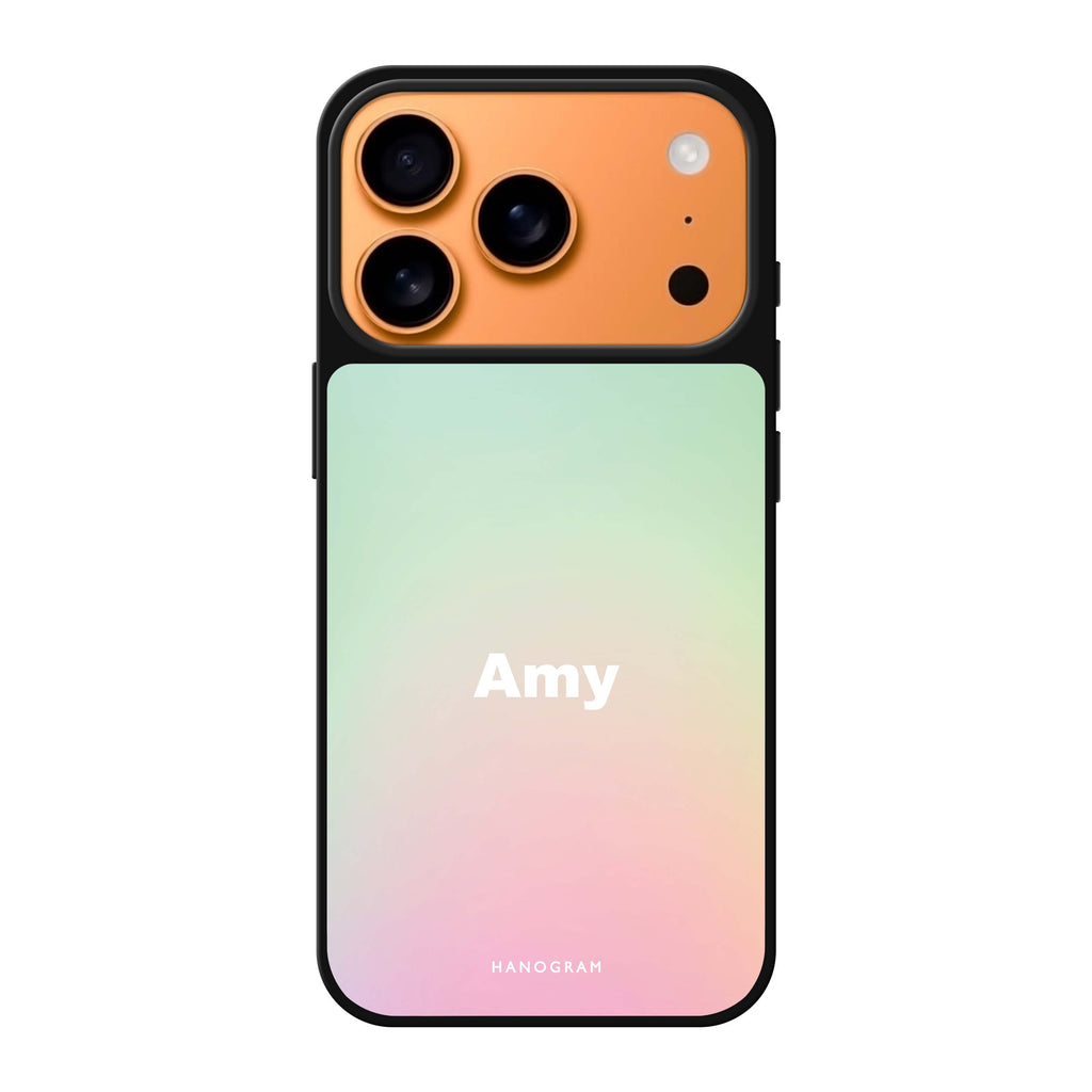 Dreamy Pastel personalized name whimsical iPhone 17 Pro Max mirror case