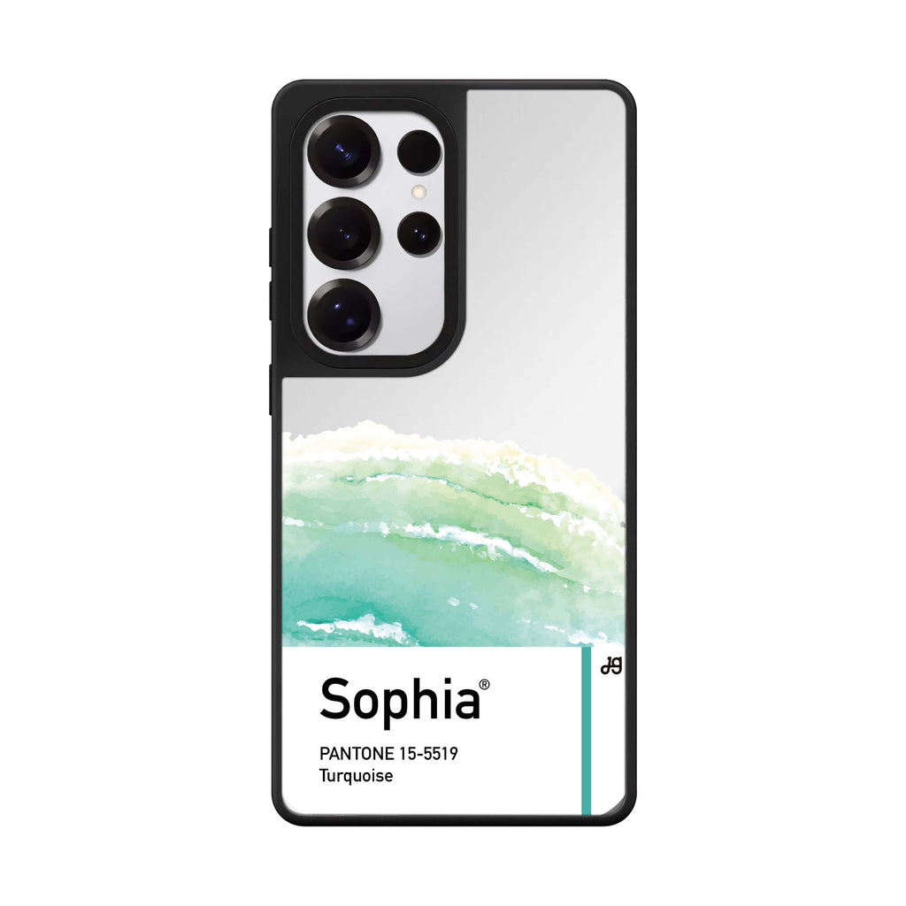 Custom #15 5519 Turquoise I Samsung Galaxy S25 S24 S23 Ultra mirror case, front view