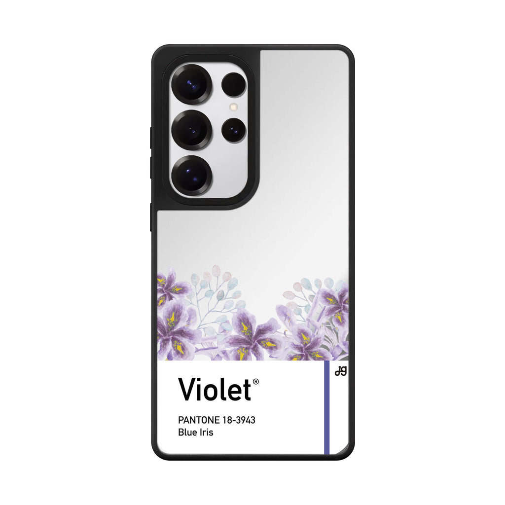 Custom #18 3943 Blue Iris I Samsung Galaxy S25 S24 S23 Ultra mirror case, front view