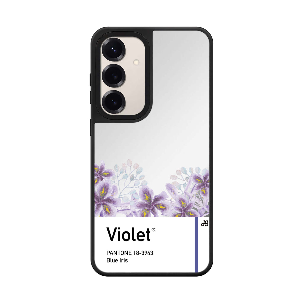 Custom name 18 3943 Blue Iris I Samsung Galaxy mirror case front view