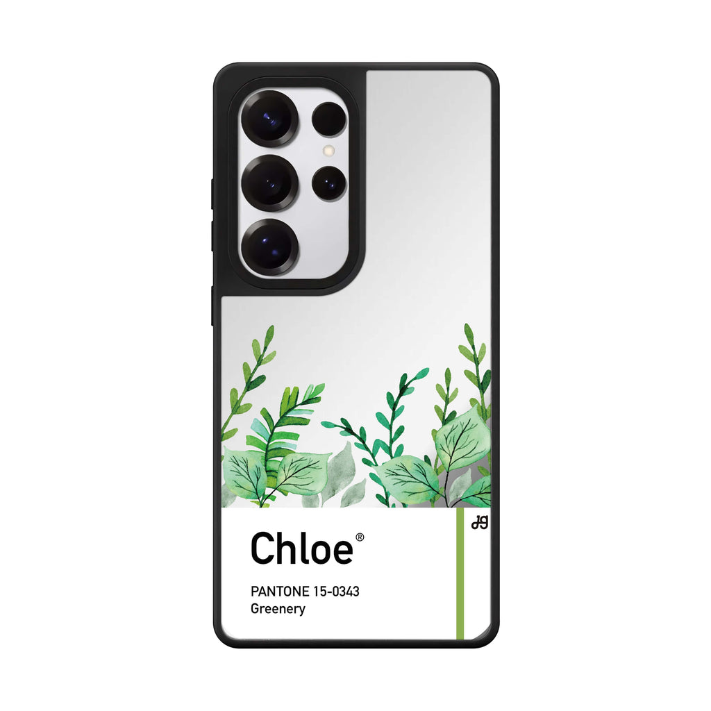 Custom #15 0343 Greenery I Samsung Galaxy S25 S24 S23 Ultra mirror case, front view