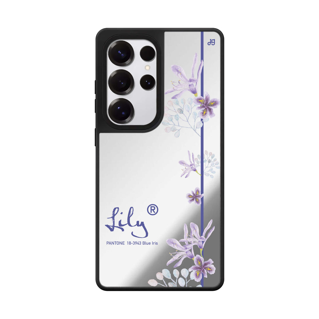 Custom #18 3943 Blue Iris Ii Samsung Galaxy S25 S24 S23 Ultra mirror case, front view