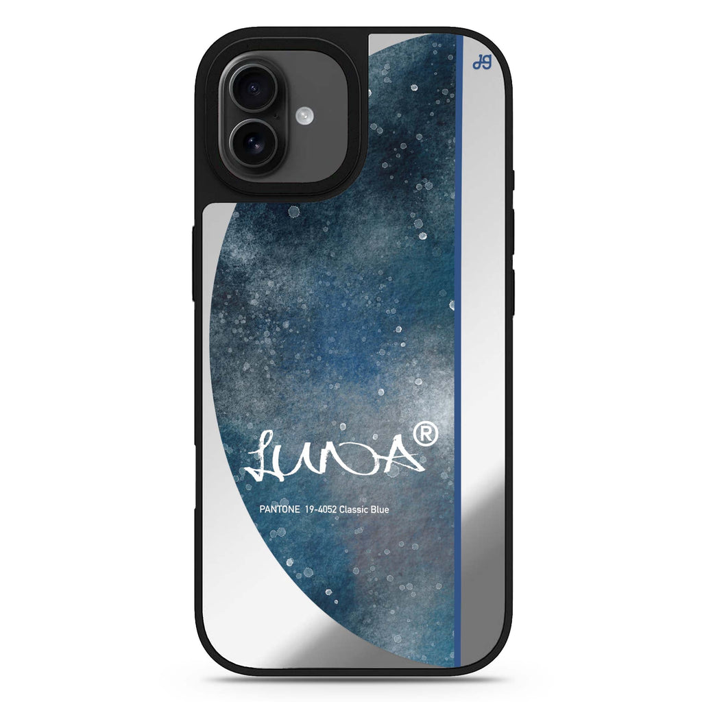 Classic Blue II personalized name minimalist design iPhone 17 mirror case
