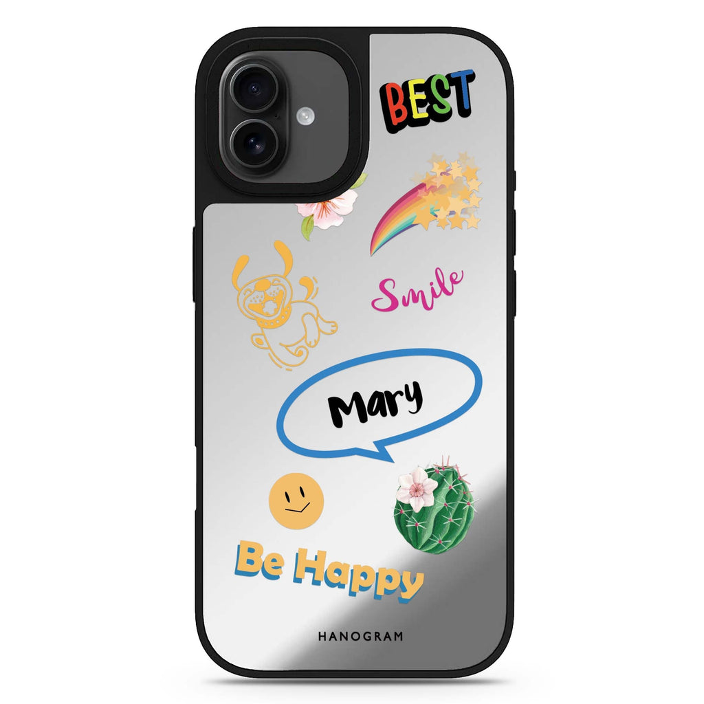 Positive Sticker personalized name iPhone 17 mirror case