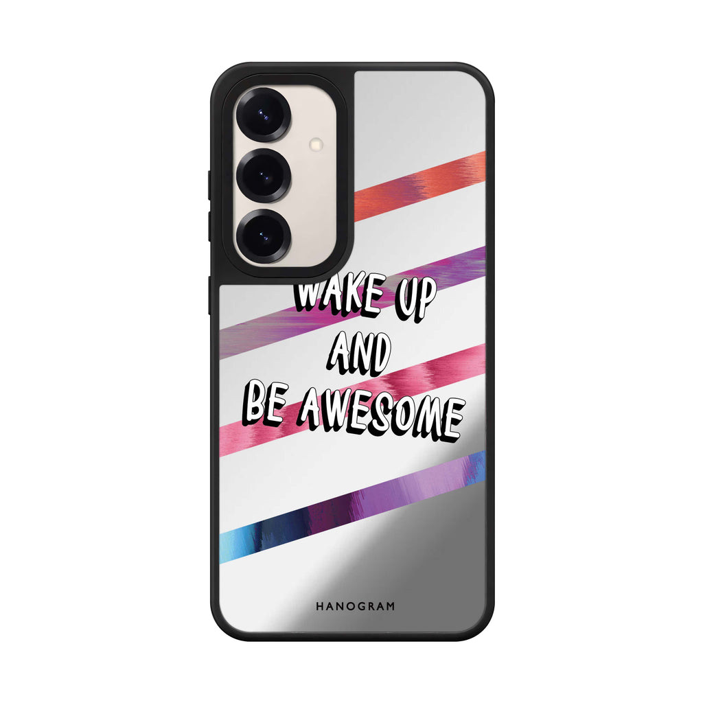 Wake Up Samsung Galaxy mirror case front view