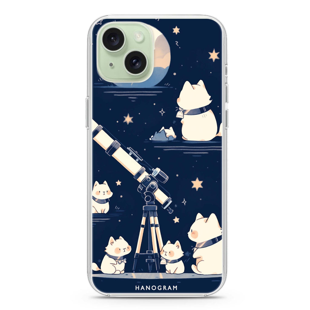 Stargazer Purr iPhone 15 Plus MagSafe Compatible Ultra Clear Case