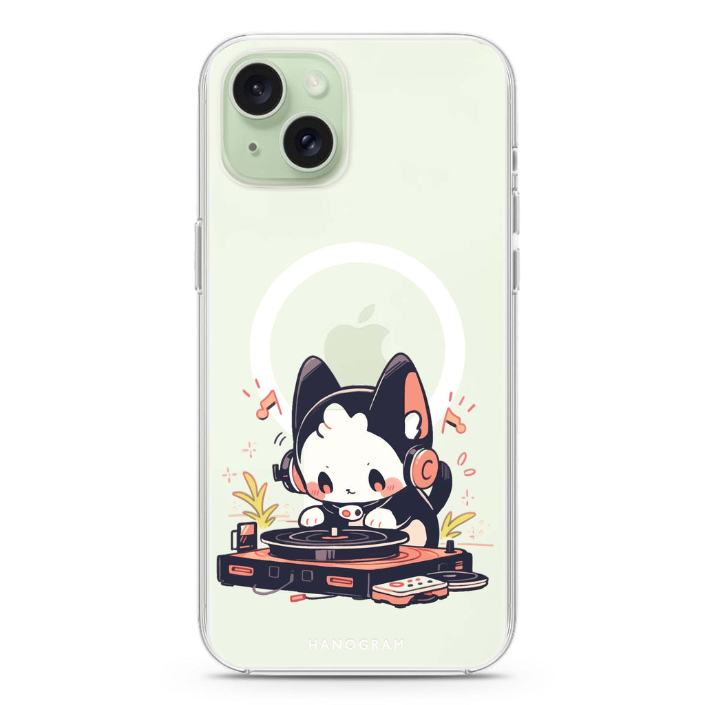 DJ Paws Play iPhone 15 Plus MagSafe Compatible Ultra Clear Case