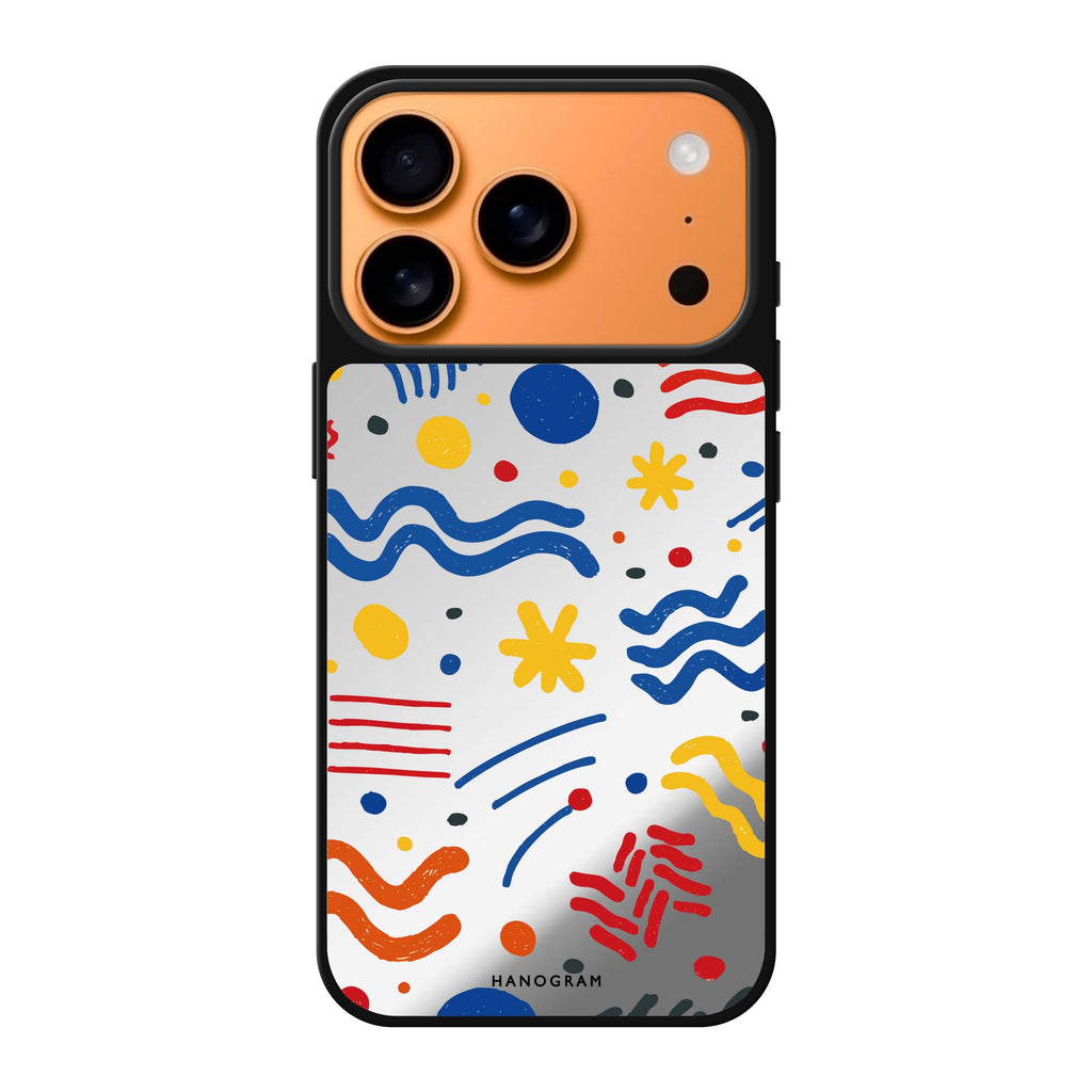 Retro Doodle doodle iPhone 17 Pro Max mirror case