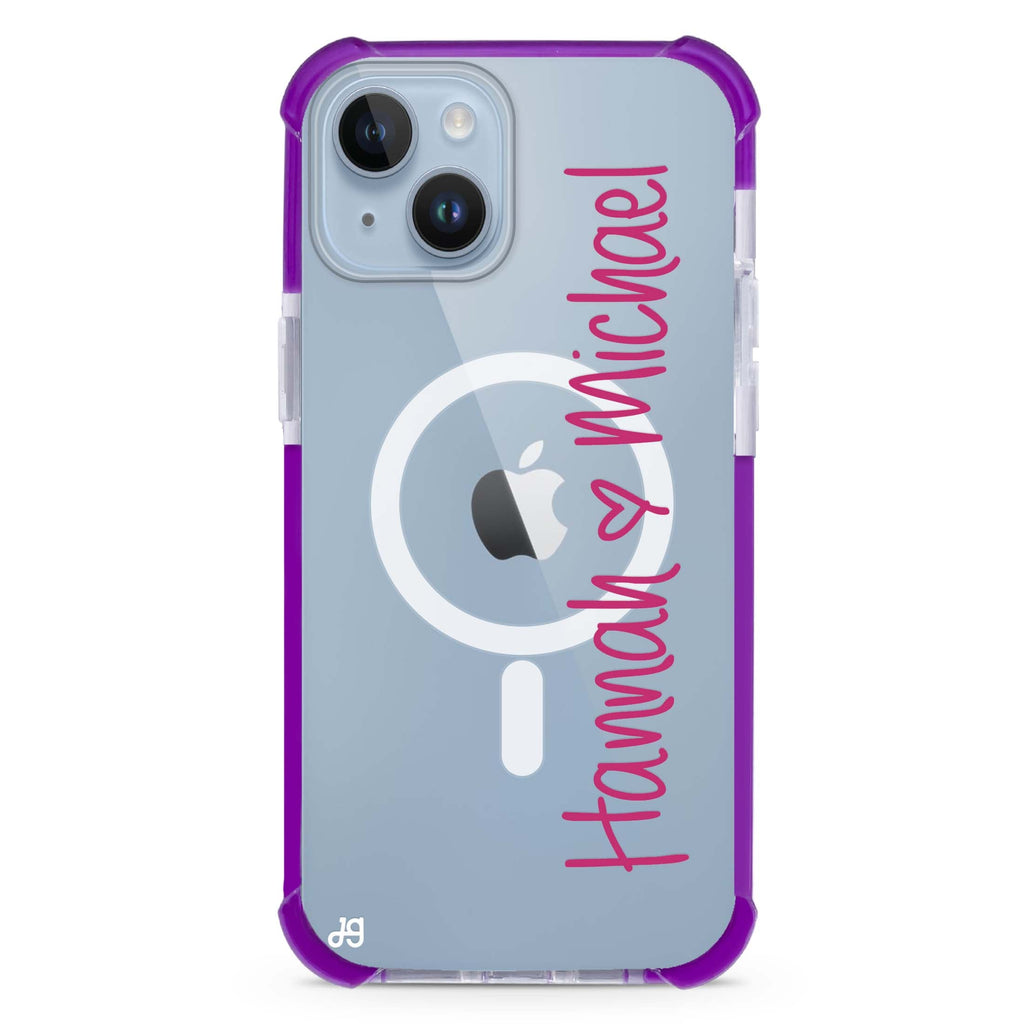 Vertical Names iPhone 15 Plus MagSafe Compatible Ultra Shockproof Case