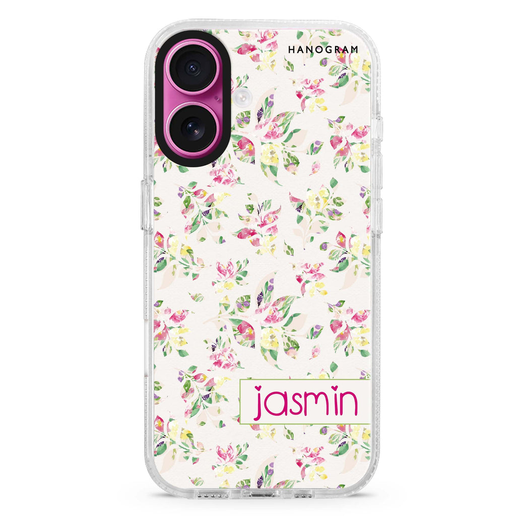 Floral Rain MagSafe Compatible iPhone 16 Ultra Clear Case - Personalized and Stylish Protection