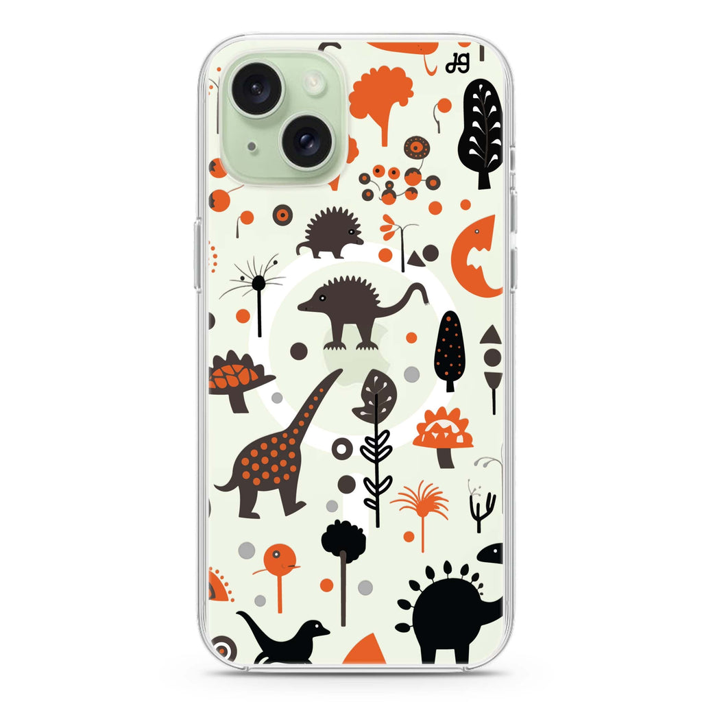 Jurassic Joy iPhone 15 Plus MagSafe Compatible Ultra Clear Case