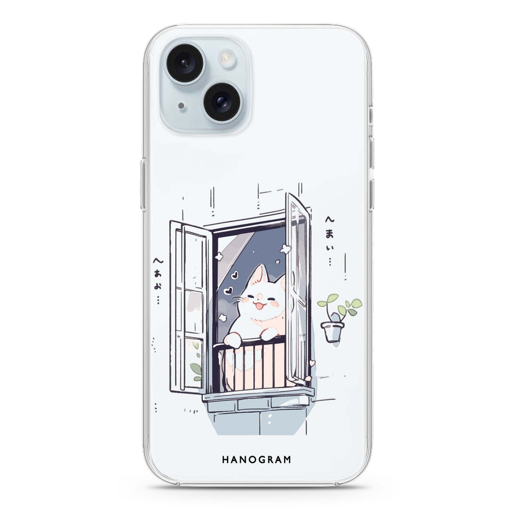Ledge Lounging Kitty iPhone 15 Plus Ultra Clear Case