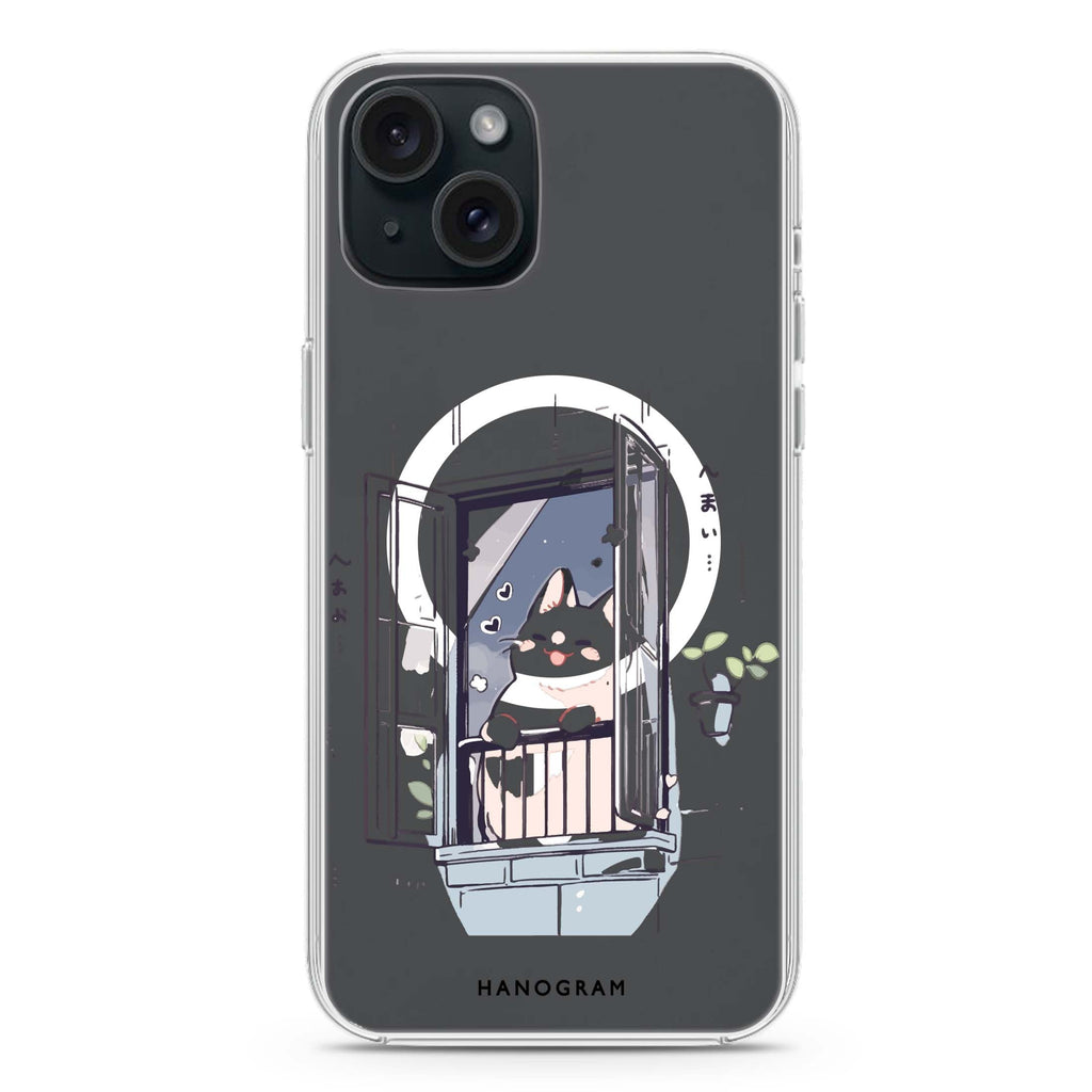 Ledge Lounging Kitty iPhone 15 Plus MagSafe Compatible Ultra Clear Case