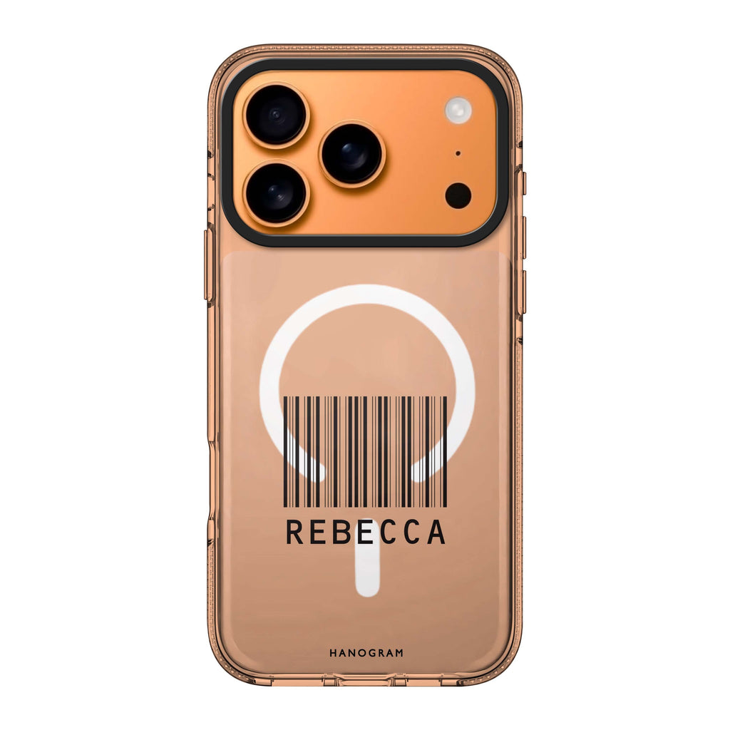 Barcode personalized name pattern iPhone 17 Pro Max ultra clear case