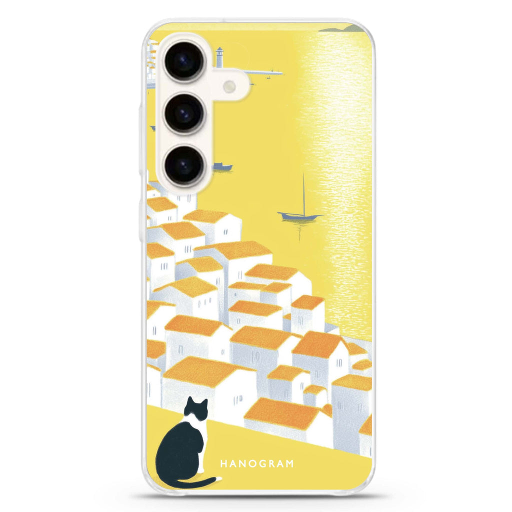 Sunset View Cat Samsung Galaxy Ultra Clear Case