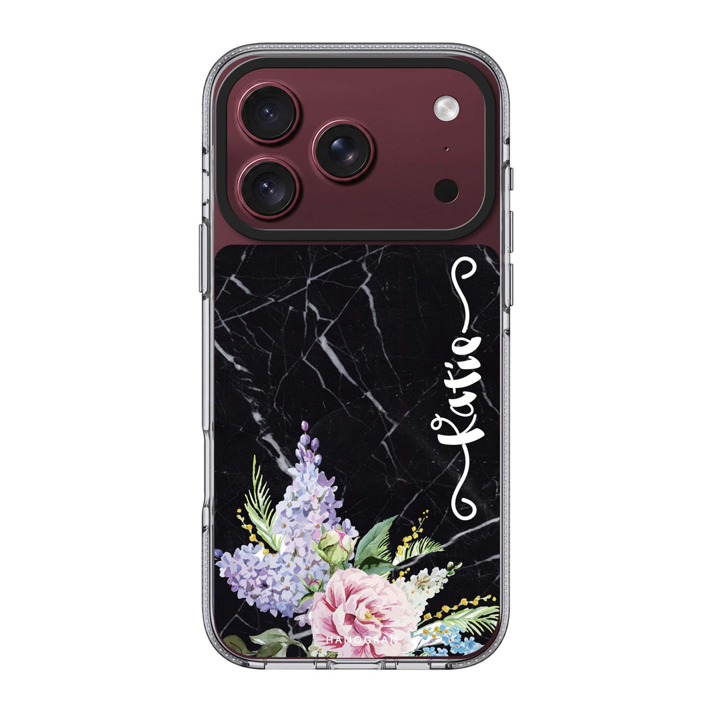 Floral & Black Marble Ultra Clear Case