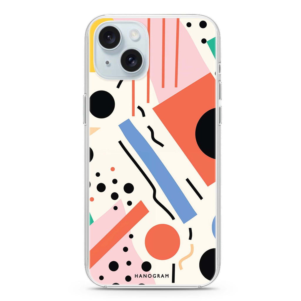 Geometric Groove iPhone 15 Plus MagSafe Compatible Ultra Clear Case