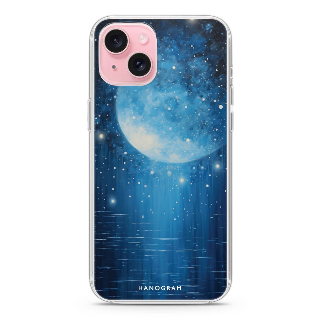 Midnight Crescent iPhone 15 Plus MagSafe Compatible Ultra Clear Case