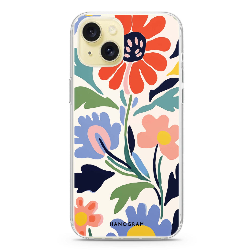 Brushed Blossoms iPhone 15 Plus Ultra Clear Case