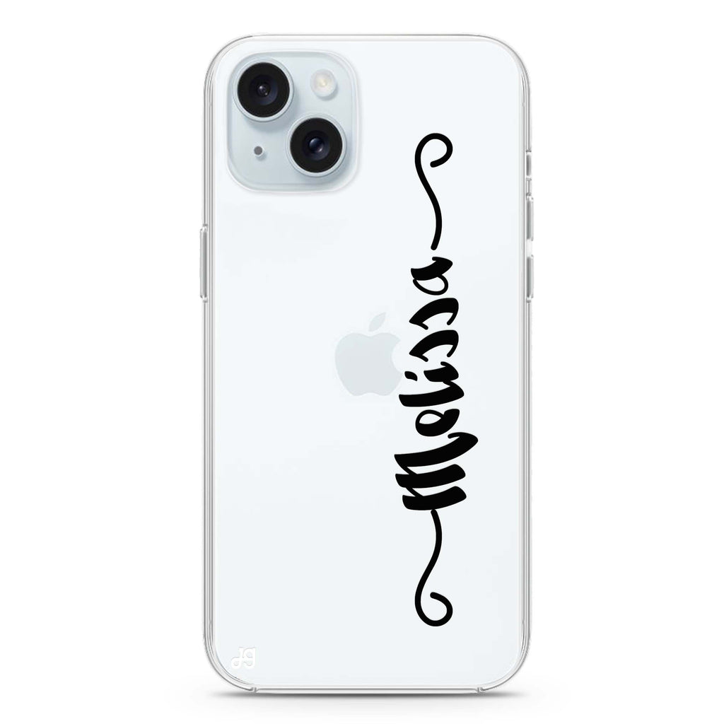 Casual Vertical Name iPhone 15 plus Ultra Clear Case