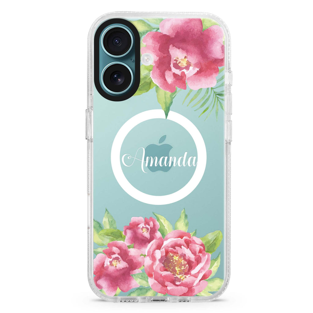Watercolor Paeonia MagSafe Compatible iPhone 16 Ultra Clear Case - Personalized and Stylish Protection