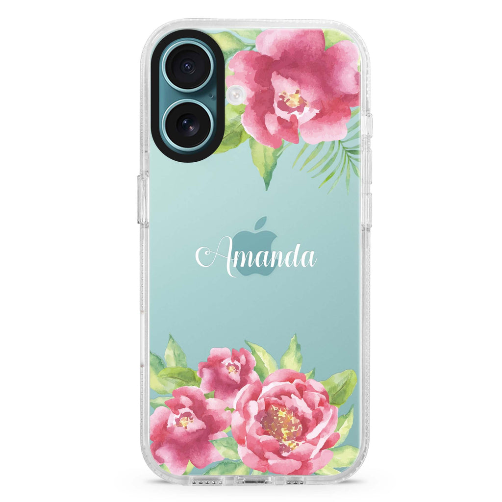 Watercolor Paeonia iPhone 16 Plus Ultra Clear Case