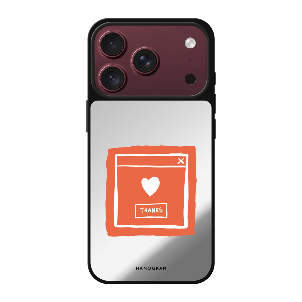 Sweet THANKS typography iPhone 18 Pro Max mirror case