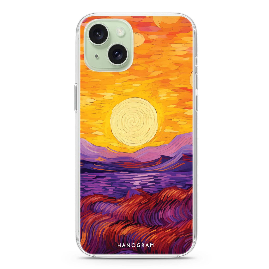 Horizon Flame iPhone 15 Plus MagSafe Compatible Ultra Clear Case