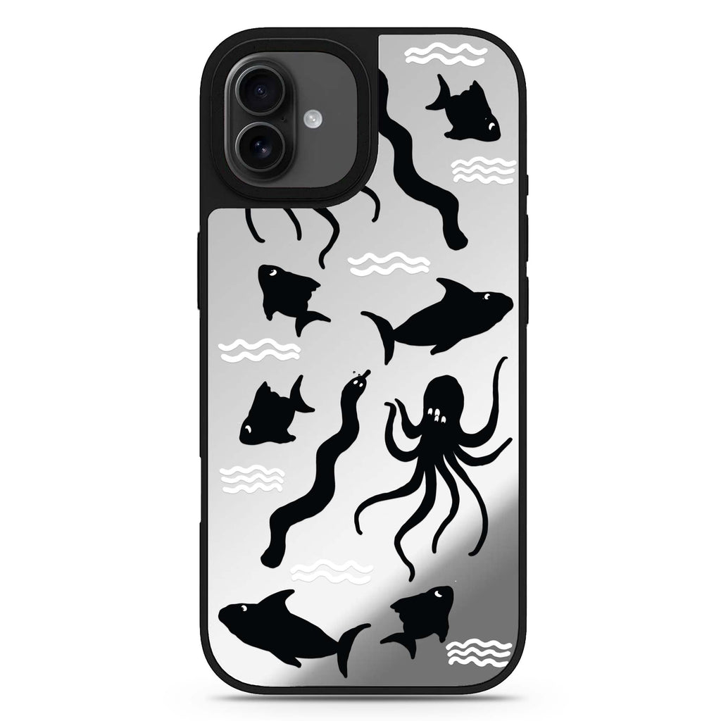 Water, Ocean and Sea Animals tropical design iPhone 17 mirror case