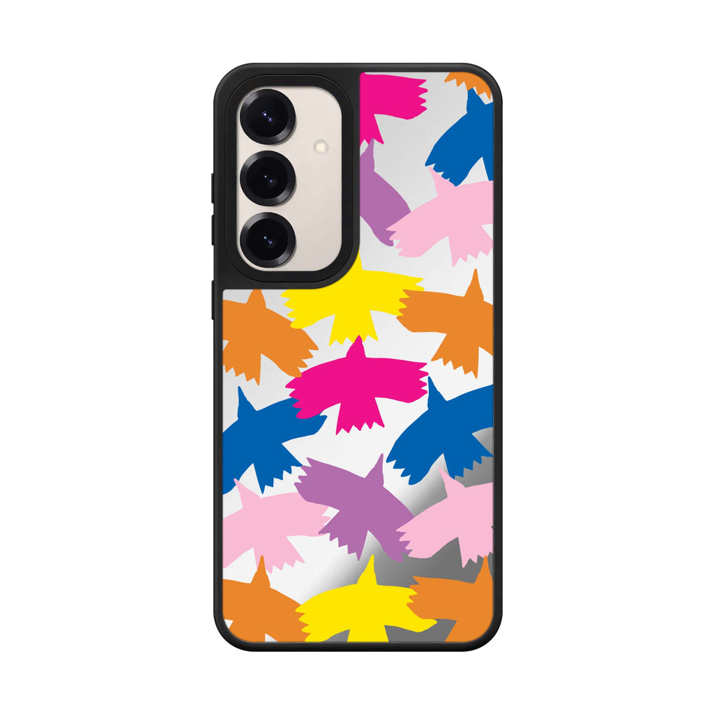 Colourful Birds Samsung Galaxy mirror case front view