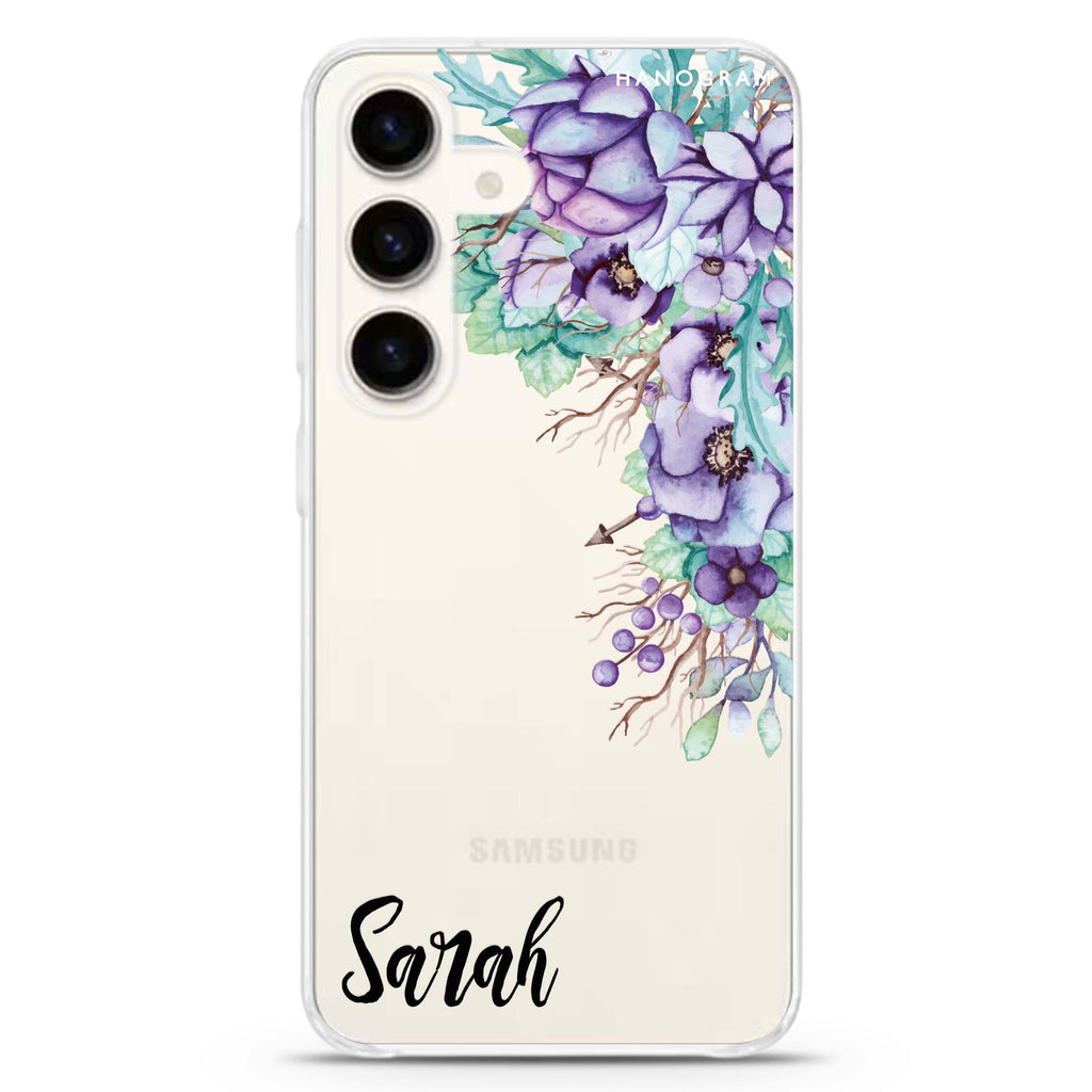 Purple Floral Samsung Galaxy Ultra Clear Case