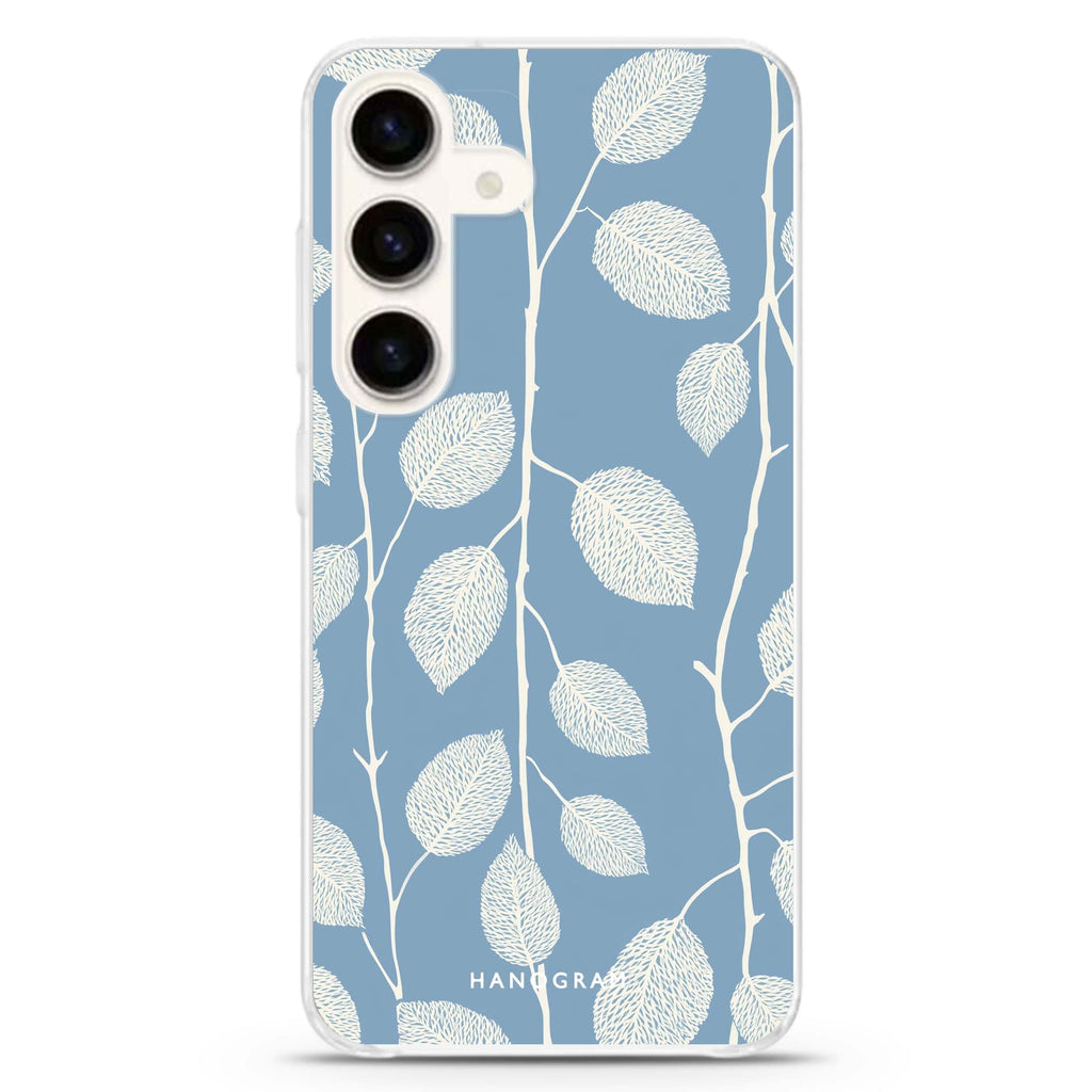 Blue Leaves Samsung Galaxy Ultra Clear Case