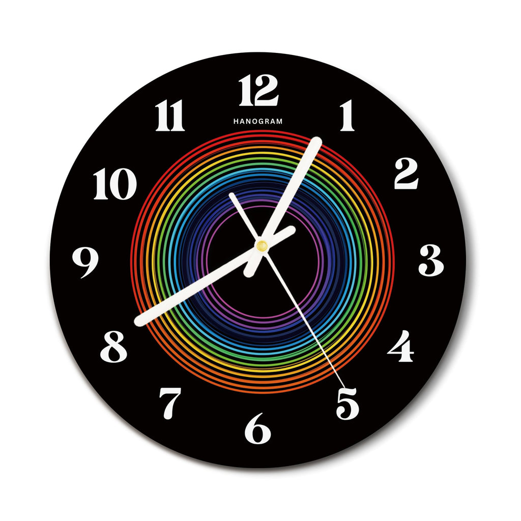 Spectrum Orbit premium glass wall clock, modern abstract home decor clock, main view