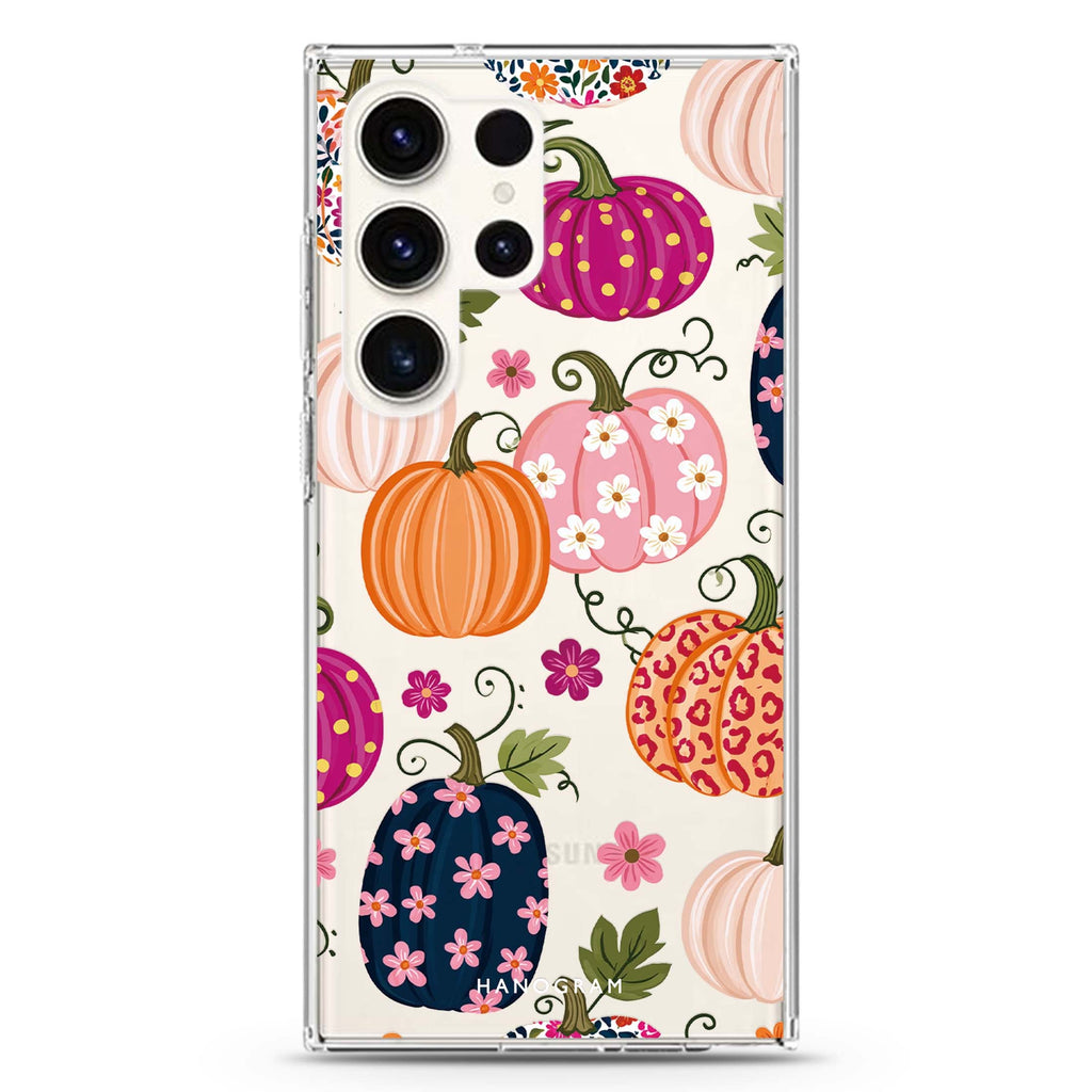 Pumpkin Pattern Wardrobe Samsung Galaxy Ultra Clear Case — front view