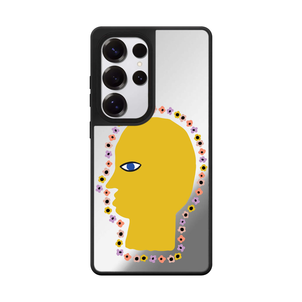 Floral Brain Samsung Galaxy S25 S24 S23 Ultra mirror case, front view