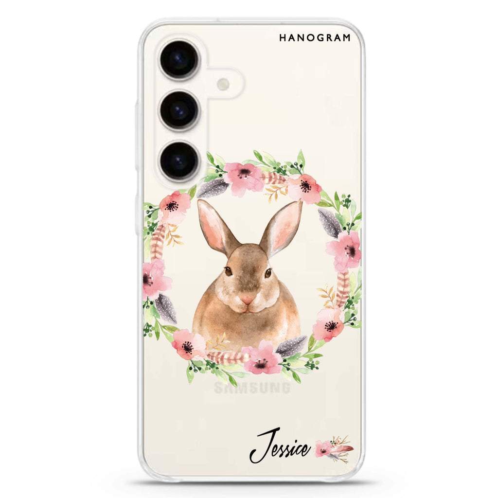 Floral Rabbit Samsung Galaxy Ultra Clear Case