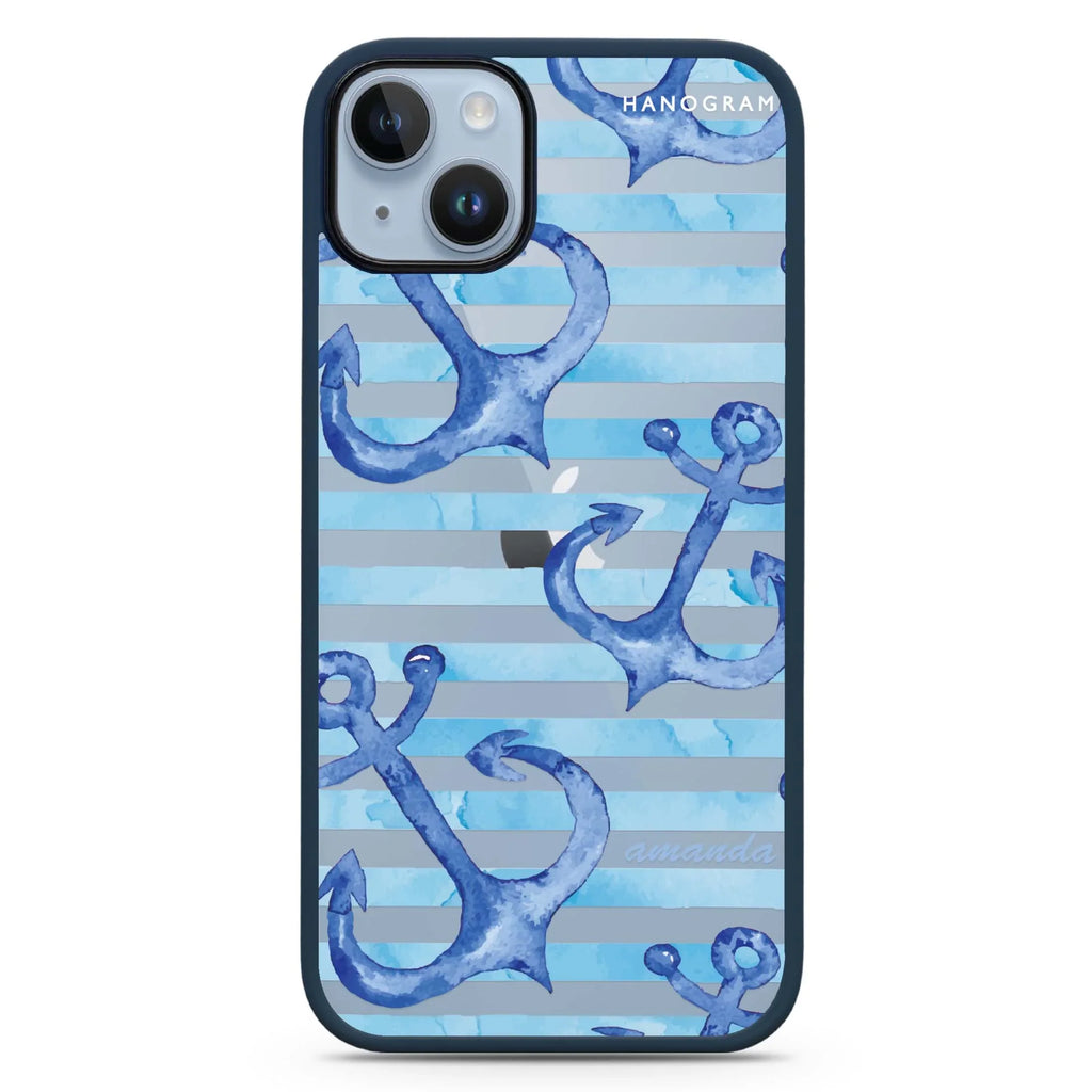 Blue Anchor iPhone 15 Impact Guard Bumper Case
