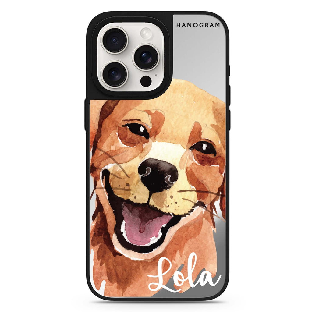 Golden Retriever personalized name MagSafe mirror case for iPhone 16/15/14 Pro Max and Pro, main view