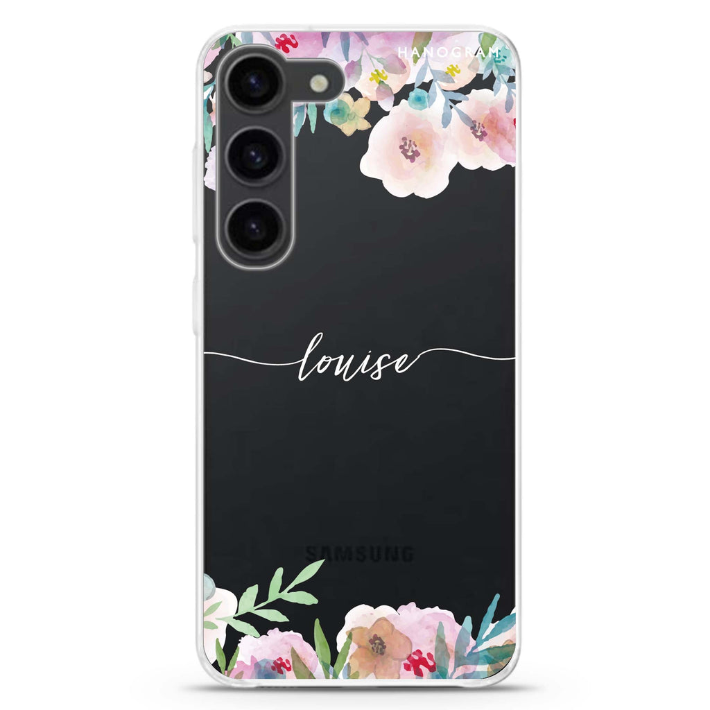 Art of Floral personalized ultra-clear case for Samsung Galaxy S23/S22, front view