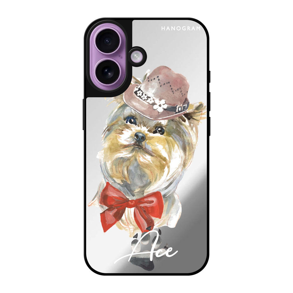 Reflective iPhone 16 Mirror Case –Yorkshire Terrier Design