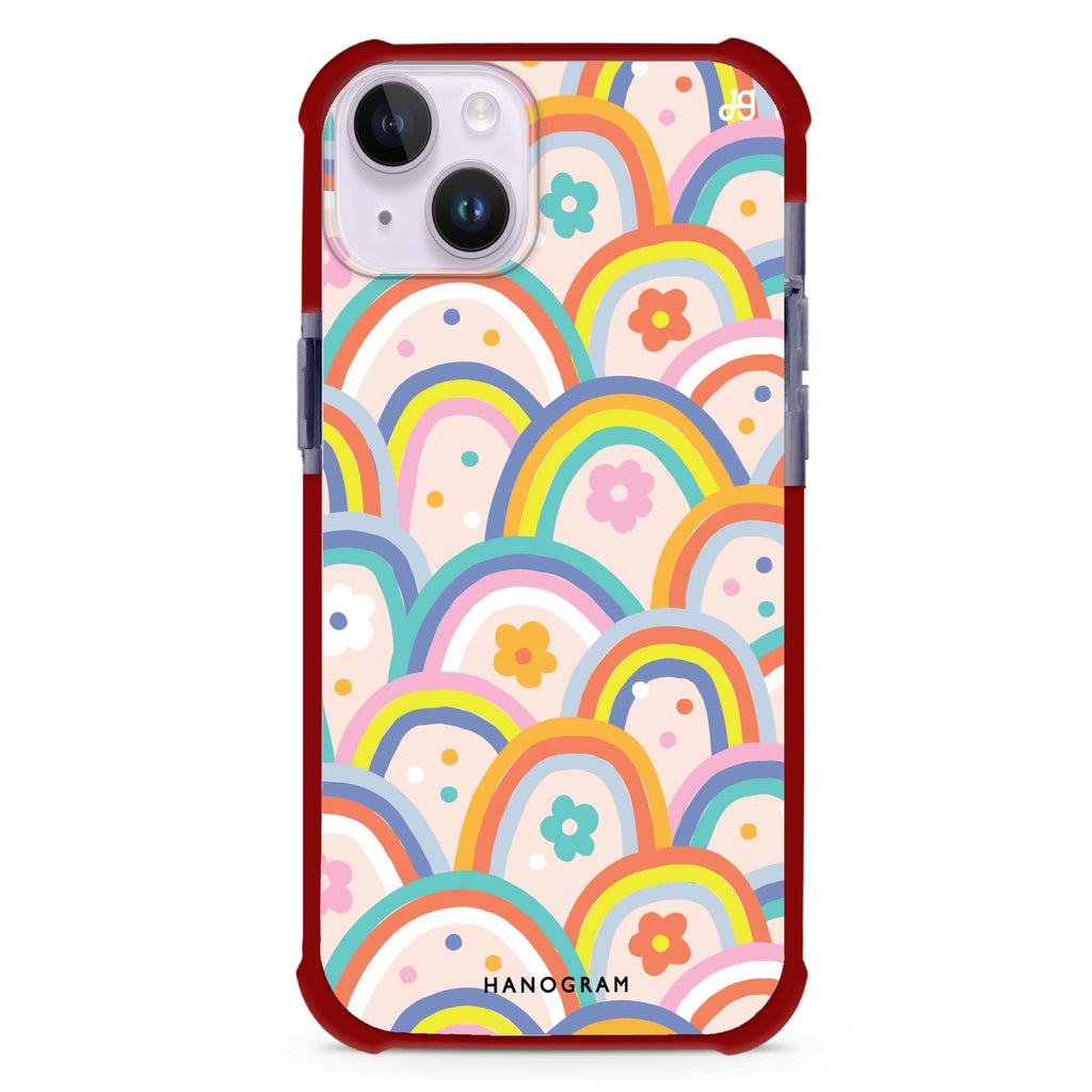 Colourful Rainbow Floral iPhone 15 Plus Ultra Shockproof Case