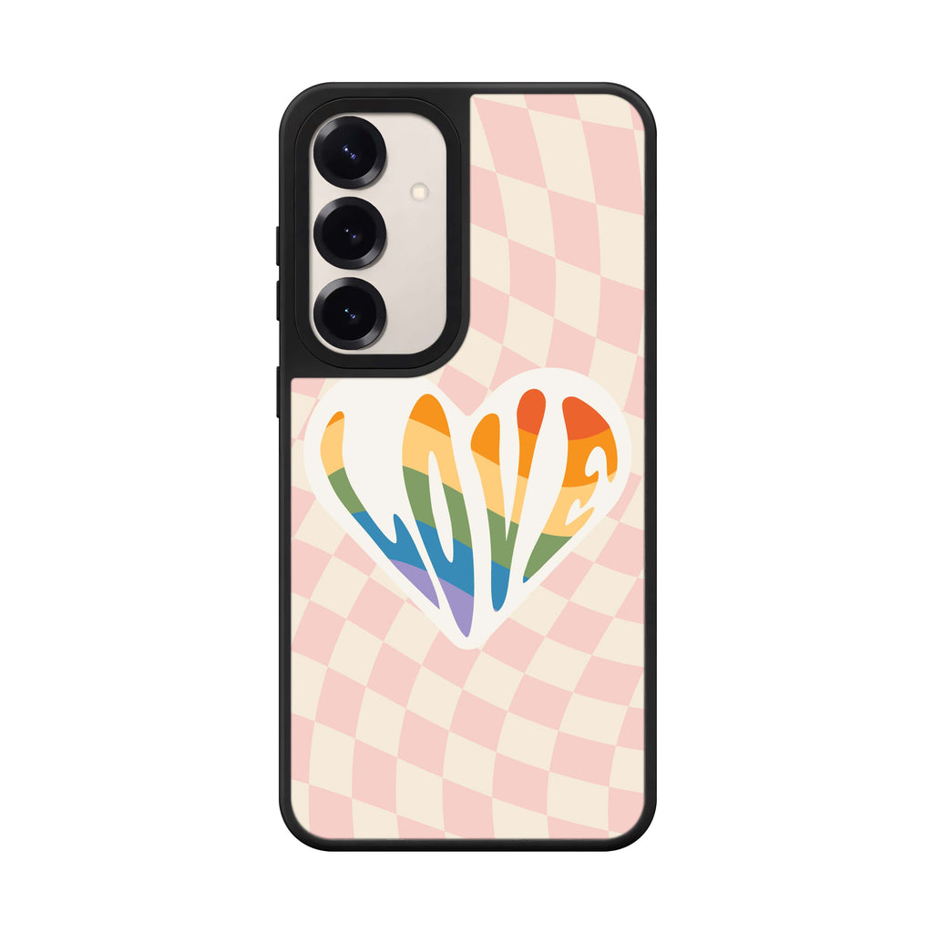 Rainbow Love Samsung Galaxy mirror case front view