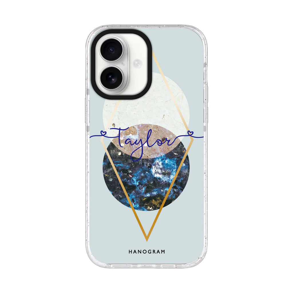 Marble Abstract I personalized name iPhone 17 ultra clear MagSafe case, front product view