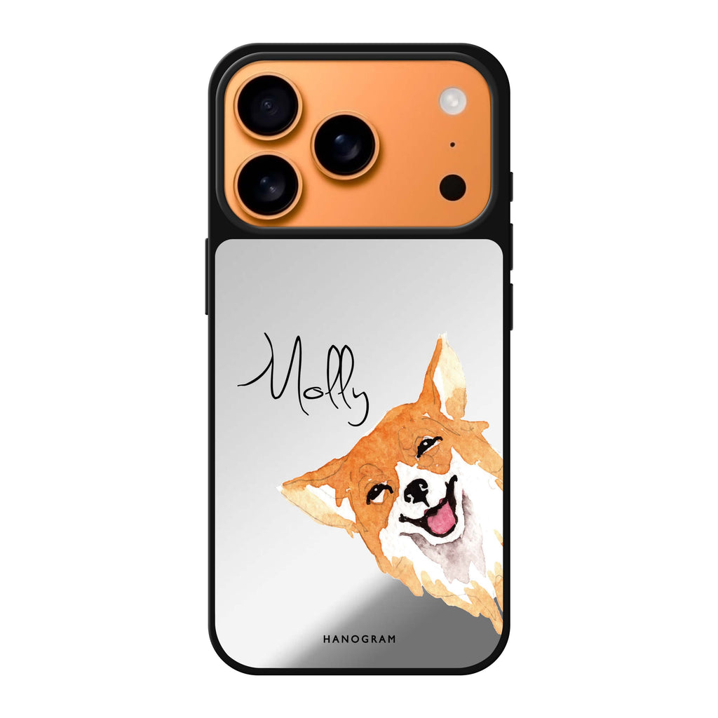 Welsh Corgi personalized name dog animal iPhone 17 Pro Max mirror case