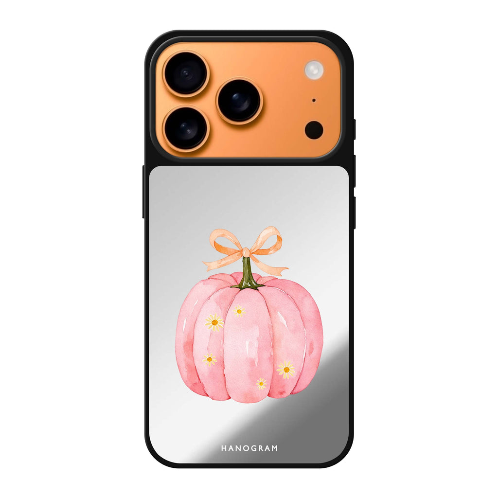 The Ribboned Pink Pumpkin iPhone 17 Pro Max Mirror Case - design view 1