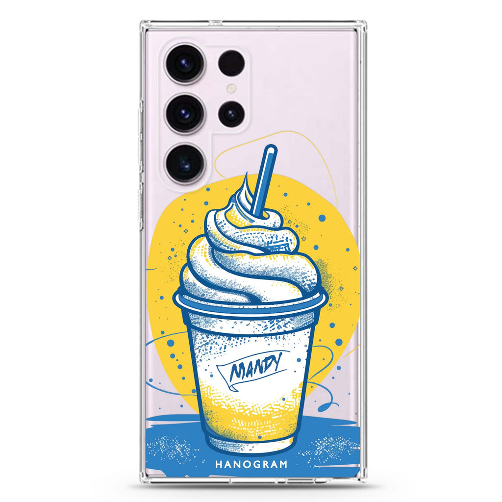 Frozen Fantasy personalized name Samsung Galaxy S26/S25/S24/S23/S22 Ultra ultra clear case, transparent design, main view