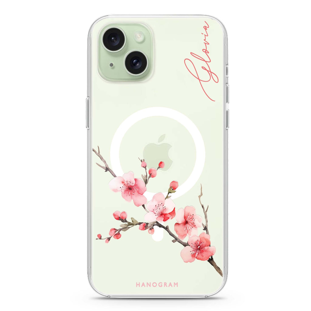 Cherry Bliss iPhone 15 Plus MagSafe Compatible Ultra Clear Case