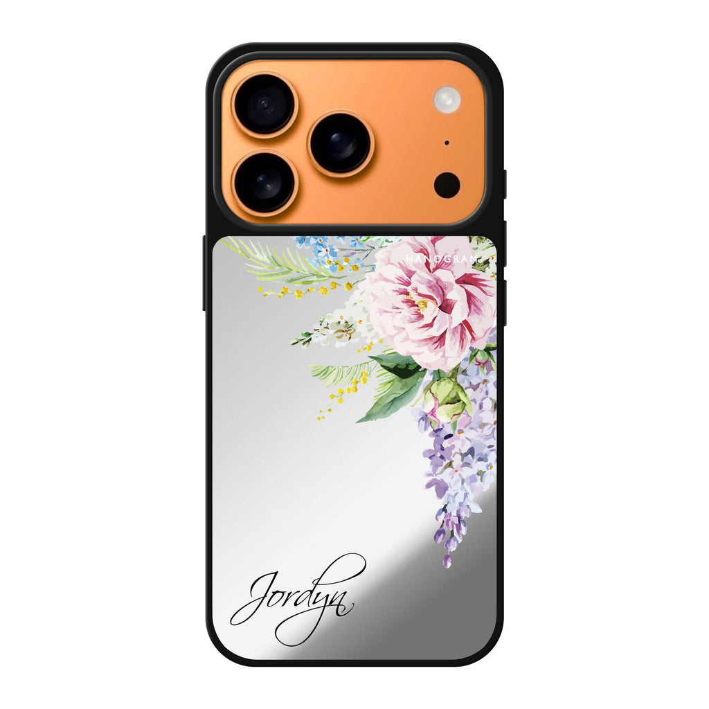 Tropical Floral II personalized name spring flower floral iPhone 17 Pro Max mirror case
